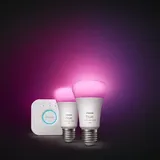 Philips Hue Smart-LED-Lampen Set  (E27, Dimmbar, RGBW, 1.100 lm, 9 W)