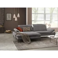W.Schillig Ecksofa "enjoy&MORE, Designsofa, elegant und bequem, L-Form", grau (grau r66), B:294cm H:87cm T:185cm, Chenille-Flachgewebe R66 (85% Polyester, 15% Nylon);Longlife Xtra-Leder Z59: Glattleder mit modischer Prägung.