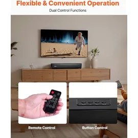 Vevor Soundbar für Smart TV, 2.0-Kanal, 450 mm kompakte TV-Lautsprecher für Projektor, Bluetooth-AUX-Anschluss, Fernbedienung, 80-W-Surround-Soun...