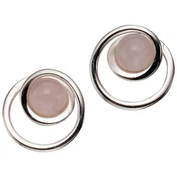 Firetti Paar Ohrstecker »Schmuck Geschenk Silber 925 Ohrschmuck Edelstein Quarz«, mit Rosenquarz Firetti silberfarben-rosa + rosa