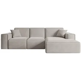 altdecor Ecksofa, Hellbraun, Textil, 6-Sitzer, L-Form, Ottomane rechts, 266x165 cm, Wohnzimmer, Sofas - Couches, Wohnlandschaften, Ecksofas