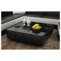 aea Design Glastisch Leder Couch Tisch Tische Glas Sofa Wohnzimmertisch Sofort