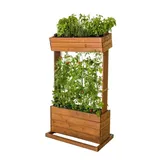 Hecht Hochbeet Beet mit Rankseilen H145cm B50cm aus Holz 301970308-HE