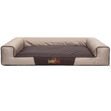 Doggy Hobbydog XXL VICBEB4 Eckig Hundebett, Victoria Katzenbett Schlafplatz, beige mit braun