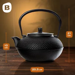 Bonvivre© Teekanne aus emailliertem Gusseisen 1,4 L - Tetsubin im japanischen Stil - idA1:A75eal für asiatische Teezeremonien