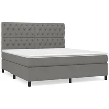 vidaXL Boxspringbett mit Matratze Dunkelgrau 160x200 cm Stoff