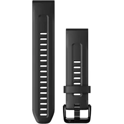 Garmin Quickfit-armbänder, Silikon schwarz/schwarz 20 mm