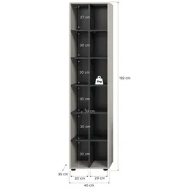 Möbel Boss Noida Stauraumregal 192 x 45 x 35 cm Beige