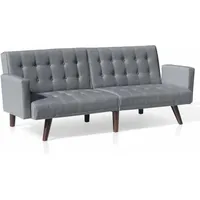 Eliodoro 3-Sitzer-Liegesofa in erhöhtem Stoff - Grau