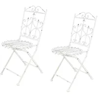 Hti-Living Romantic Garden Klappstuhl 38 x 38 x 0 cm weiß 2 St.