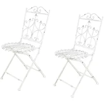 Hti-Living Romantic Garden Klappstuhl 38 x 38 x 0 cm weiß 2 St.