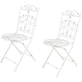 Hti-Living Romantic Garden Klappstuhl 38 x 38 x 0 cm weiß 2 St.
