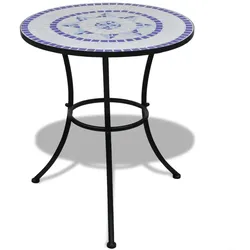 vidaXL 3-tlg. Bistro-Set Keramikfliesen Blau und Weiß
