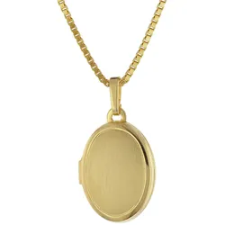 trendor 75973 Medaillon 333 Gelbgold mit Vergoldeter Silberkette, 42 cm
