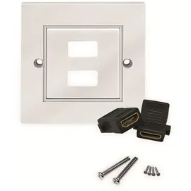 Logilink AH0018 - HDMI Wanddose mit 2 x Kupplung Buchse/Buchse weiß