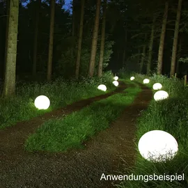 H4L Kugelleuchten Kugellampen Erdspieß Leuchte 2er-Set Ø 20/30cm Außenleuchten 230V - Weiß