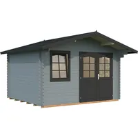 Palmako Gartenhaus Emma 10,4 m2 - 34 mm hellgrau/anthrazit