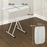 Outsunny - Beistelltisch Garten höhenverstellbar Gartentisch, klappbar Balkontisch aus Kunststoff, rechteckig Kaffeetisch 50kg belastbar, 76x50x74H cm Sofatisch