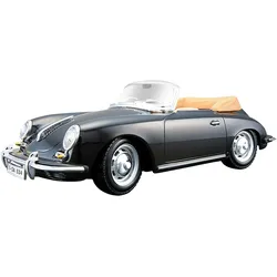 Bburago 18-22078 - Modellauto - Porsche 356B Cabrio 1961 (schwarz, Maßstab 1:24)