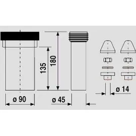 Sanit WC-Anschlussgarnitur 180mm DN90