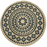 Jute-Teppich  Mamda Ornament , beige , Jute Ø: 80