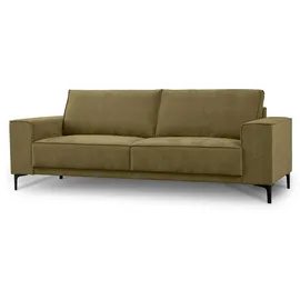 OTTO home 3-Sitzer OTTO HOME "OLAND, B: 224 cm - Skandi-Design", grün (olive), B:224cm H:85cm T:83cm, 100% Polyester, Sofas, Struktur, Flachgewebe, Luxus-Microfaser, Boucle