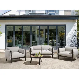 Beliani Lounge Set 3-teilig grau/schwarz