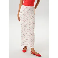 Aniston CASUAL Maxirock Damen Kirschen Bedruckt Wollweiß/Rot/Hellgrün 38