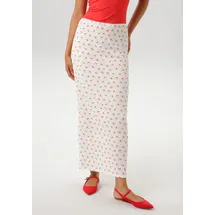 Aniston CASUAL Maxirock Damen Kirschen Bedruckt Wollweiß/Rot/Hellgrün 38