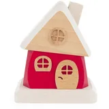 Dregeno Erzgebirge Räucherofen Räucherhaus rot, groß BxHxT 13x16x8cm NEU