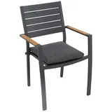 Dehner Montpellier Stapelsessel 55,5 x 55,5 x 88 cm dunkelgrau/braun