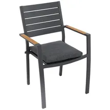 Dehner Montpellier Stapelsessel 55,5 x 55,5 x 88 cm dunkelgrau/braun