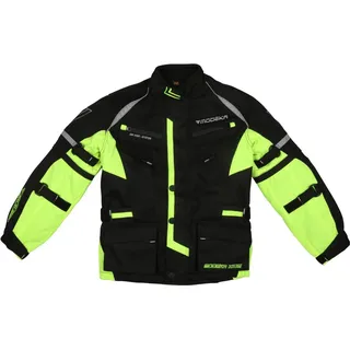 Modeka Tourex II Kinder Motorrad Textiljacke schwarz/neon, 140