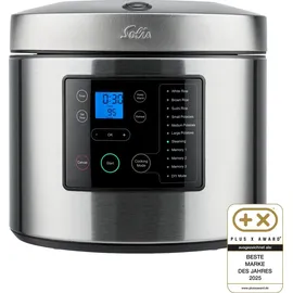 Solis Reiskocher & Dampfgarer, 850 W, 5L Volumen, 3D Heizsystem, Timer, Display