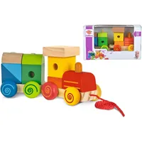Eichhorn 100003453 Lok mit Sound, Anhänger mit Bausteinen, 17cm