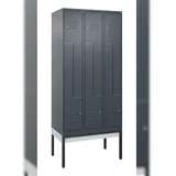 C+P Z-Spind Classic PLUS, Gestell, 6 Abteile, HxBxT 212x90x50cm, Zylinderschloss, Anthrazit von PROREGAL