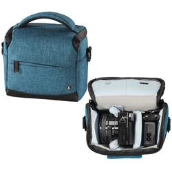Hama Kameratasche Kamera-Tasche Trinidad Foto-Tasche Universal Blau, Case Schultergurt Tragegriff Zubehör-Fächer Digitalkamera Systemkamera blau