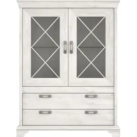 Forte Highboard 123 x 162,3 x 48,2 cm Weiß