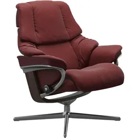 Stressless Relaxsessel STRESSLESS "Reno", rot (cherry paloma), B:92cm H:100cm T:80cm, Leder PALOMA: PALOMA ist ein durchgefärbtes Semianilin-Möbelleder mit natürlicher Narbung., Sessel, Relaxsessel, mit Cross Base, Größe S, M & L, Holzakzent Wenge