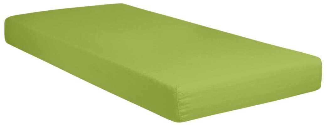 G BETTWARENSHOP Jersey Spannbetttuch wasserdicht 2in1 • Bettlaken und Matratzenschutz in einem 90x190-100x200 cm Apfel