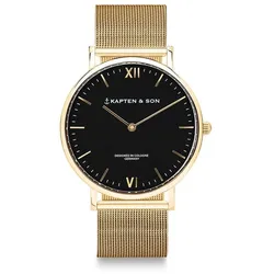 KAPTEN & SON - CAMPUS - gold black mesh / 40 MM