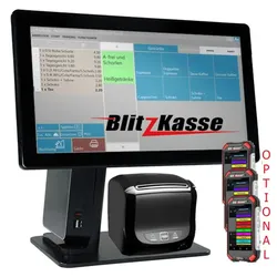 18" Kasse für GASTRONOMIE: Restaurant, Cafe, Biergarten mit  Blitzkasse Kassensoftware