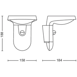 Philips Außenleuchte Aluminium, Kunststoff, Metall 18,8 cm mit Bewegungsmelder schwarz