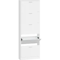 VidaXL Schuhschrank Hochglanz-Weiß 59x17x169 cm Holzwerkstoff
