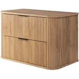 3e 3xe living.com Badezimmerschrank, Eiche, Schwarze Griffe, 80,4 x 51,7 x 41,5 cm
