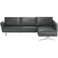 KOINOR Ecksofa Leder  Vineto , grau , Maße (cm): B: 272 H: 83 T: 207