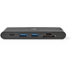 Nedis USB 3.2 Gen 1 | USB-CTM Stecker | HDMITM Buchse / Micro SD / RJ45 Buchse / SD / VGA Buchse / 2x USB-A / 2x USB-CTM | Vernickelt | Schwarz | Verpack