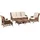aea Robuste Garten Rattan Garnitur 2x Sessel 2x Hocker 3 Sitzer 55 x 70 x 106 cm braun