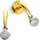 Diamonds by Ellen K. Ohrstecker 375 Gold zweifarbig 2x Brillant 0,03ct. gelb, weiß