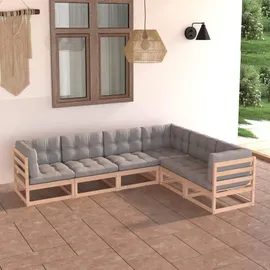 vidaXL Garten-Lounge-Set 6-tlg. grau